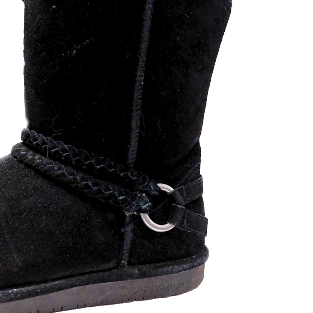 Bearpaw Womens 9M Black Adele Suede Pull On Boots - Picture 2 of 10